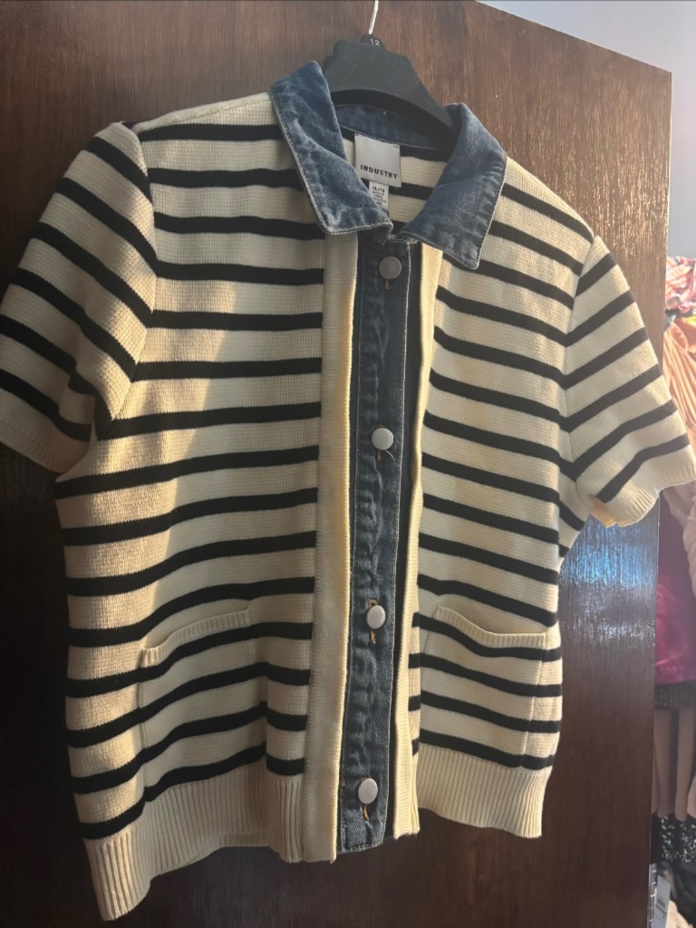 Short Sleeve striped sweater==by retailer INDUSTRY